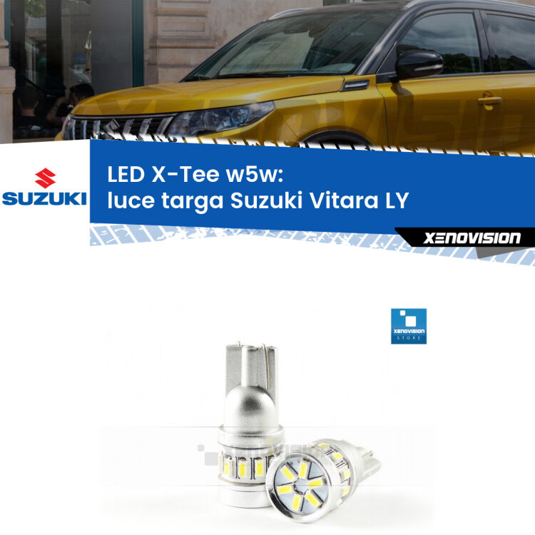 <strong>LED luce targa per Suzuki Vitara</strong> LY 2015 in poi. Lampade <strong>W5W</strong> modello X-Tee Xenovision top di gamma.