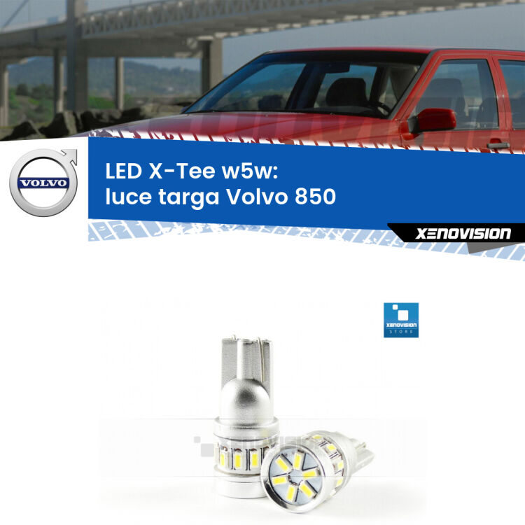 <strong>LED luce targa per Volvo 850</strong>  1991 - 1997. Lampade <strong>W5W</strong> modello X-Tee Xenovision top di gamma.