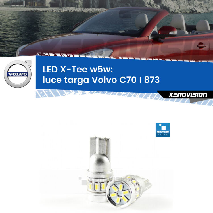 <strong>LED luce targa per Volvo C70 I</strong> 873 1998 - 2005. Lampade <strong>W5W</strong> modello X-Tee Xenovision top di gamma.