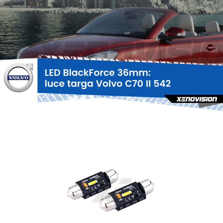 <strong>LED luce targa 36mm per Volvo C70 II</strong> 542 2006 - 2013. Coppia lampadine <strong>C5W</strong>modello BlackForce Xenovision.
