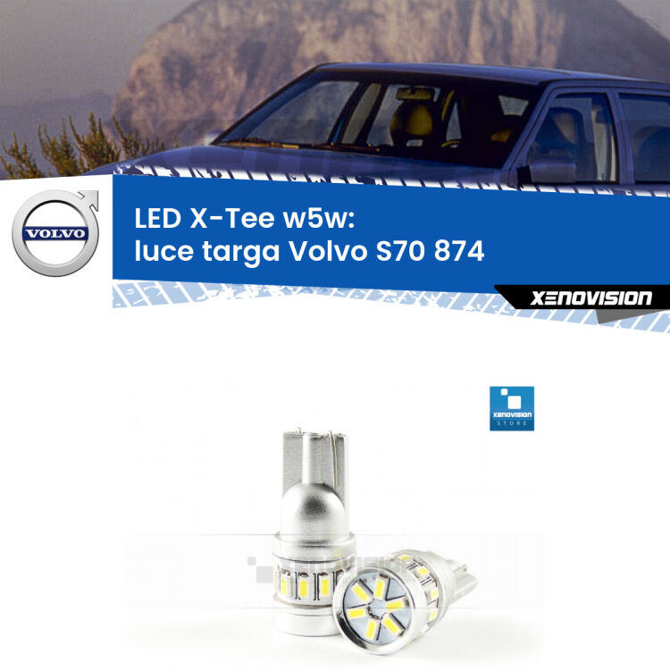 <strong>LED luce targa per Volvo S70</strong> 874 1997 - 2000. Lampade <strong>W5W</strong> modello X-Tee Xenovision top di gamma.