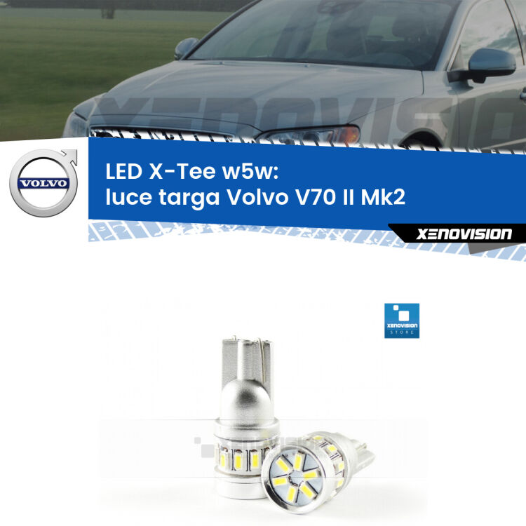 <strong>LED luce targa per Volvo V70 II</strong> Mk2 2000 - 2007. Lampade <strong>W5W</strong> modello X-Tee Xenovision top di gamma.