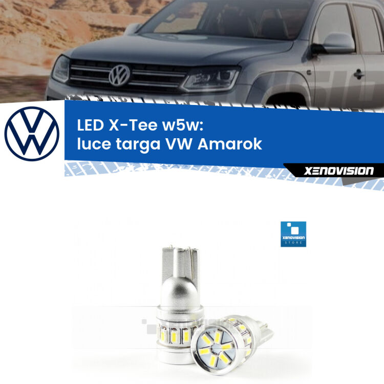 <strong>LED luce targa per VW Amarok</strong>  2010 - 2016. Lampade <strong>W5W</strong> modello X-Tee Xenovision top di gamma.