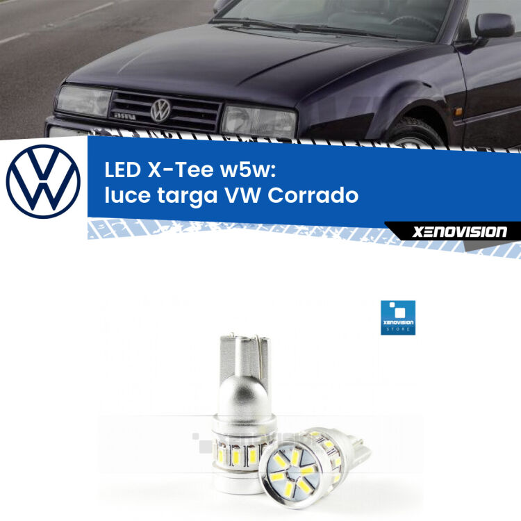 <strong>LED luce targa per VW Corrado</strong>  1988 - 1995. Lampade <strong>W5W</strong> modello X-Tee Xenovision top di gamma.