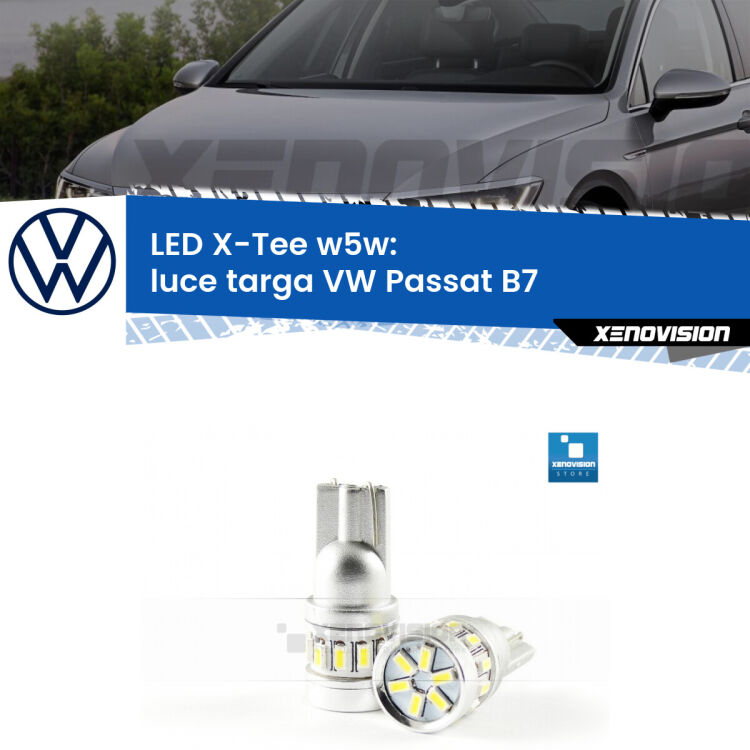<strong>LED luce targa per VW Passat</strong> B7 2010 - 2014. Lampade <strong>W5W</strong> modello X-Tee Xenovision top di gamma.