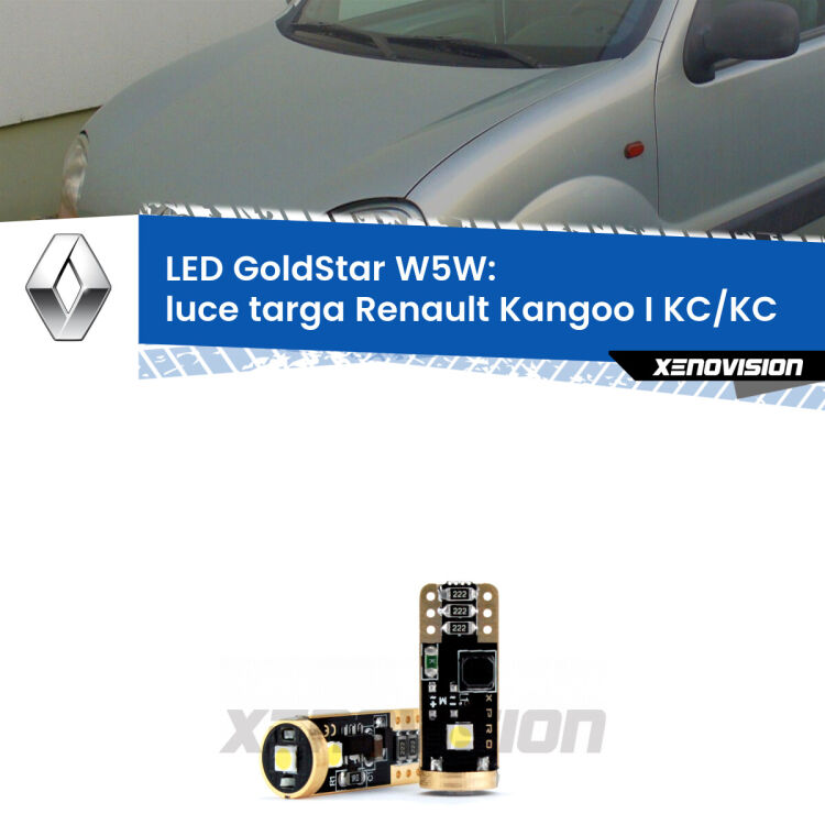 <strong>Luce Targa LED Renault Kangoo I</strong> KC/KC 1997 - 2006: ottima luminosità a 360 gradi. Si inseriscono ovunque. Canbus, Top Quality.