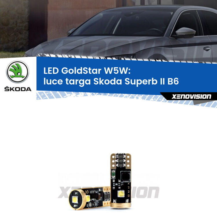 <strong>Luce Targa LED Skoda Superb II</strong> B6 2014 - 2015: ottima luminosità a 360 gradi. Si inseriscono ovunque. Canbus, Top Quality.