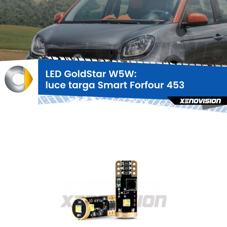<strong>Luce Targa LED Smart Forfour</strong> 453 2014 in poi: ottima luminosità a 360 gradi. Si inseriscono ovunque. Canbus, Top Quality.