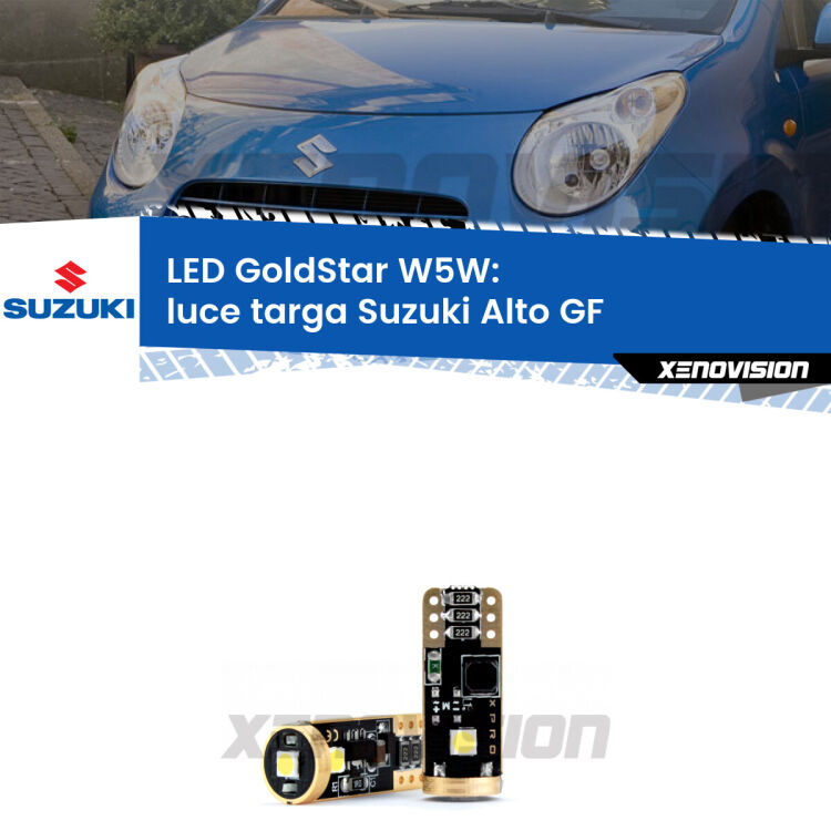 <strong>Luce Targa LED Suzuki Alto</strong> GF 2009 in poi: ottima luminosità a 360 gradi. Si inseriscono ovunque. Canbus, Top Quality.