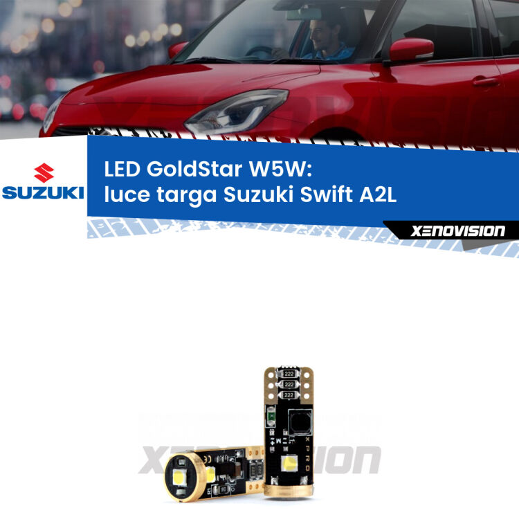 <strong>Luce Targa LED Suzuki Swift</strong> A2L 2017 in poi: ottima luminosità a 360 gradi. Si inseriscono ovunque. Canbus, Top Quality.