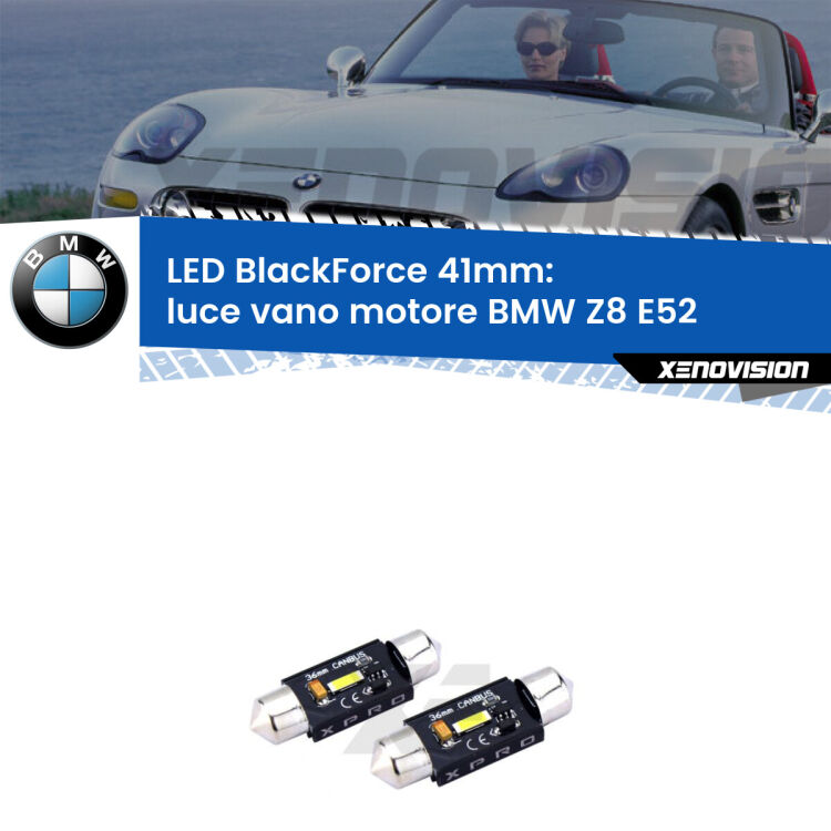 <strong>LED luce vano motore 41mm per BMW Z8</strong> E52 2000 - 2003. Coppia lampadine <strong>C5W</strong>modello BlackForce Xenovision.