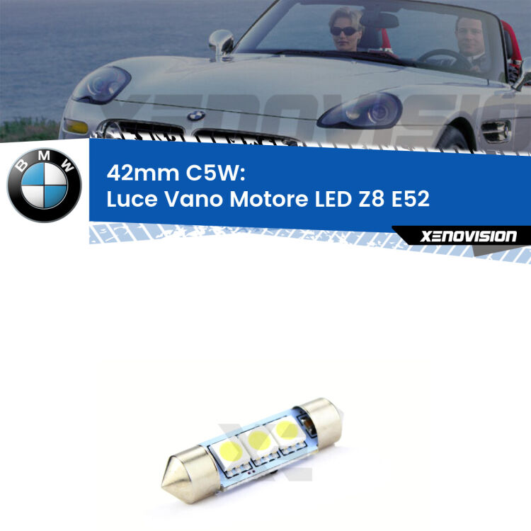 Lampadina eccezionalmente duratura, canbus e luminosa. C5W 42mm perfetto per Luce Vano Motore LED BMW Z8 (E52) 2000 - 2003<br />.