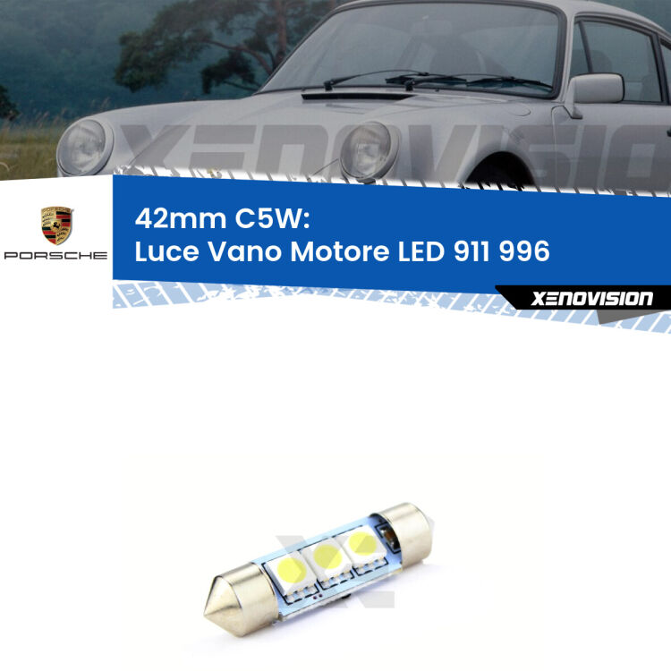 Lampadina eccezionalmente duratura, canbus e luminosa. C5W 42mm perfetto per Luce Vano Motore LED Porsche 911 (996) 1997 - 2005<br />.