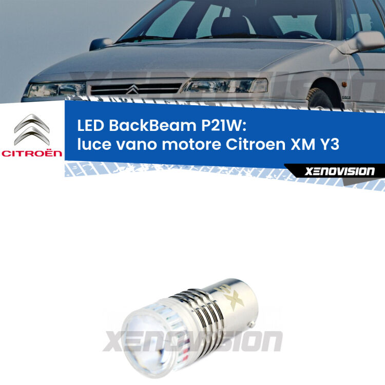 <strong>Luce Vano Motore LED per Citroen XM</strong> Y3 1989 - 1994. Lampada <strong>P21W</strong> canbus. Illumina a giorno con questo straordinario cannone LED a luminosità estrema.