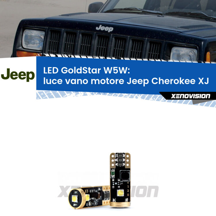 <strong>Luce Vano Motore LED Jeep Cherokee</strong> XJ 1984 - 2001: ottima luminosità a 360 gradi. Si inseriscono ovunque. Canbus, Top Quality.