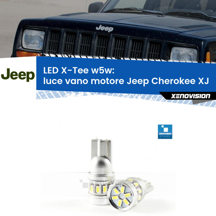<strong>LED luce vano motore per Jeep Cherokee</strong> XJ 1984 - 2001. Lampade <strong>W5W</strong> modello X-Tee Xenovision top di gamma.