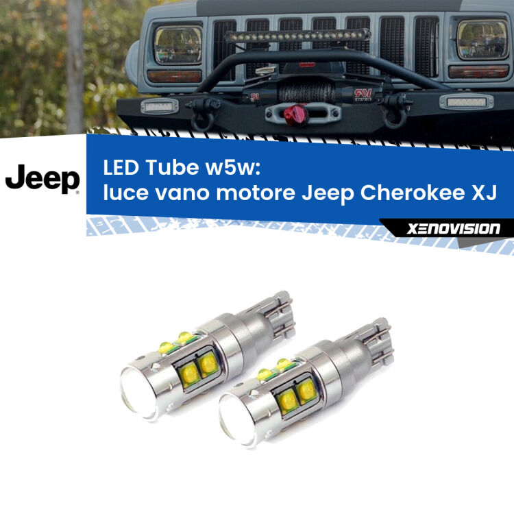 0 Luce Vano Motore LED W5W Jeep Cherokee XJ 1984 - 2001 W5W Tube <strong>Luce Vano Motore LED 6000k per Jeep Cherokee</strong> XJ 1984 - 2001. Lampadine <strong>W5W</strong> canbus modello Tube, luce bianco lunare, lunga durata e compatibilità.