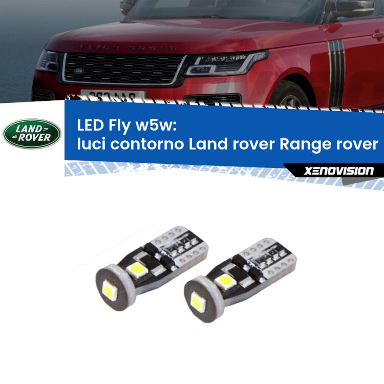 0 Luci Contorno LED Land rover Range rover III L322 2002 - 2012: W5W Fly <strong>luci contorno LED per Land rover Range rover III</strong> L322 2002 - 2012. Coppia lampadine <strong>w5w</strong> Canbus compatte modello Fly Xenovision.