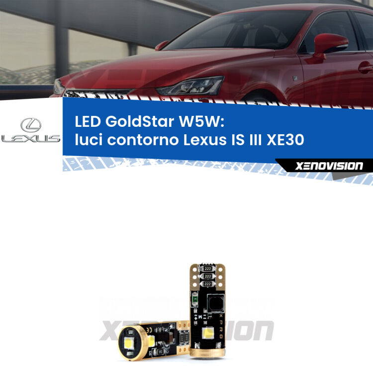 <strong>Luci Contorno LED Lexus IS III</strong> XE30 2013 - 2015: ottima luminosità a 360 gradi. Si inseriscono ovunque. Canbus, Top Quality.