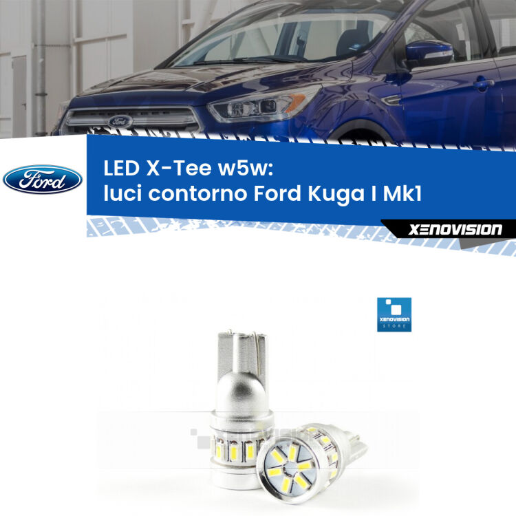 <strong>LED luci contorno per Ford Kuga I</strong> Mk1 2008 - 2012. Lampade <strong>W5W</strong> modello X-Tee Xenovision top di gamma.