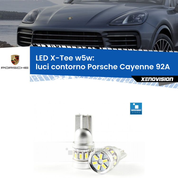 <strong>LED luci contorno per Porsche Cayenne</strong> 92A 2010 - 2014. Lampade <strong>W5W</strong> modello X-Tee Xenovision top di gamma.