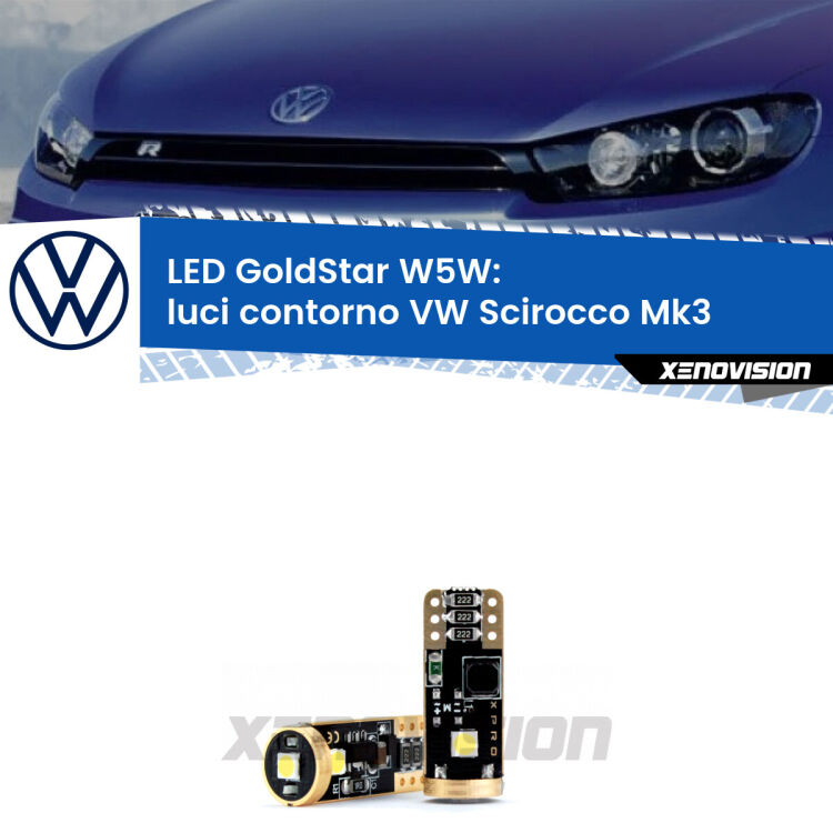 <strong>Luci Contorno LED VW Scirocco</strong> Mk3 2008 - 2017: ottima luminosità a 360 gradi. Si inseriscono ovunque. Canbus, Top Quality.