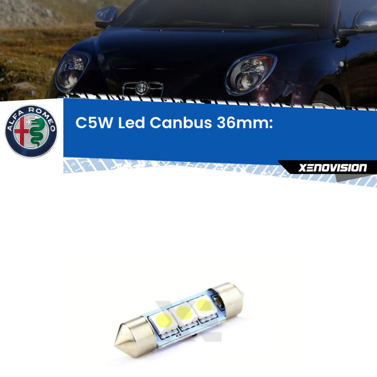 0 36MM C5W: luci cortesia LED Alfa romeo Mito (955) 2008-2018 Intramontabile classico. Dal 2011 continua a distinguersi per l'eccezionale durata e versatilità. LED 36mm perfetto per Luci Cortesia LED Alfa romeo Mito (955) 2008 - 2018<br />.
