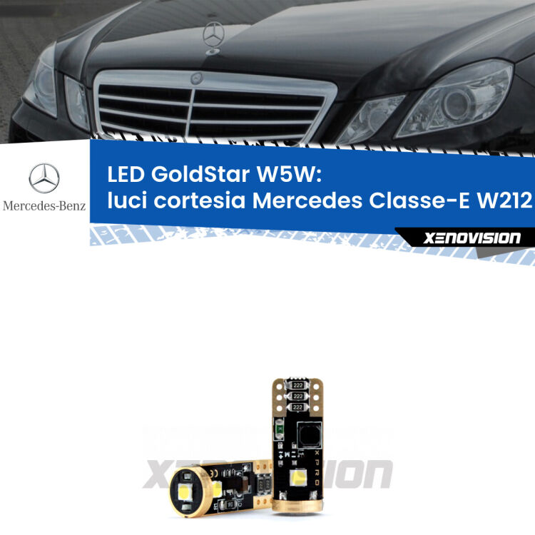 <strong>Luci Cortesia LED Mercedes Classe-E</strong> W212 anteriori: ottima luminosità a 360 gradi. Si inseriscono ovunque. Canbus, Top Quality.