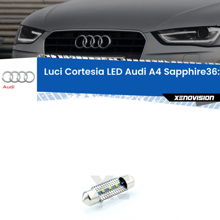 0 Luci Cortesia LED Audi A4: LED Sapphire <div><strong>luci cortesia LED Audi A4 </strong><strong>(B8) </strong>con 3 chip PHILIPS ZES per una luce incredibilmente potente e pura. Un vero gioiello.</div>
<div> </div>