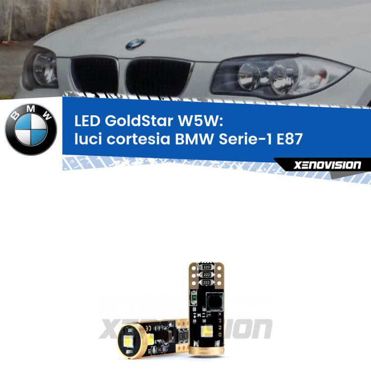 <strong>Luci Cortesia LED BMW Serie-1</strong> E87 2003 - 2012: ottima luminosità a 360 gradi. Si inseriscono ovunque. Canbus, Top Quality.