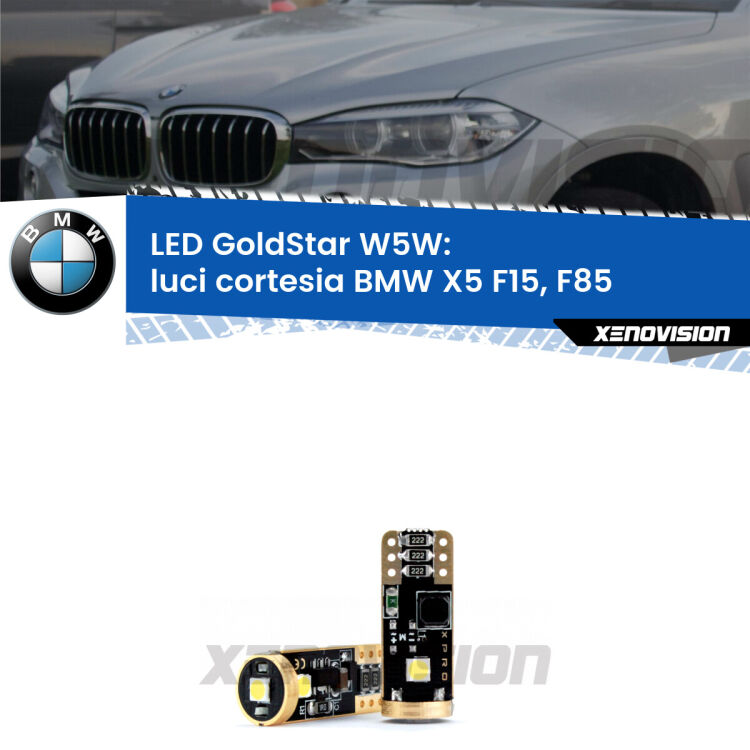 <strong>Luci Cortesia LED BMW X5</strong> F15, F85 2014 - 2018: ottima luminosità a 360 gradi. Si inseriscono ovunque. Canbus, Top Quality.