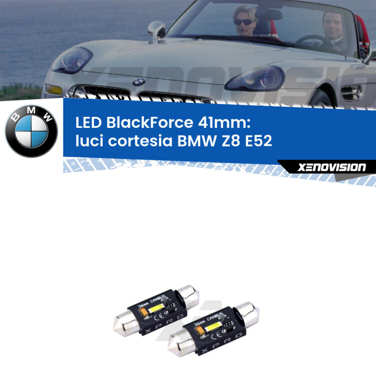 <strong>LED luci cortesia 41mm per BMW Z8</strong> E52 2000 - 2003. Coppia lampadine <strong>C5W</strong>modello BlackForce Xenovision.