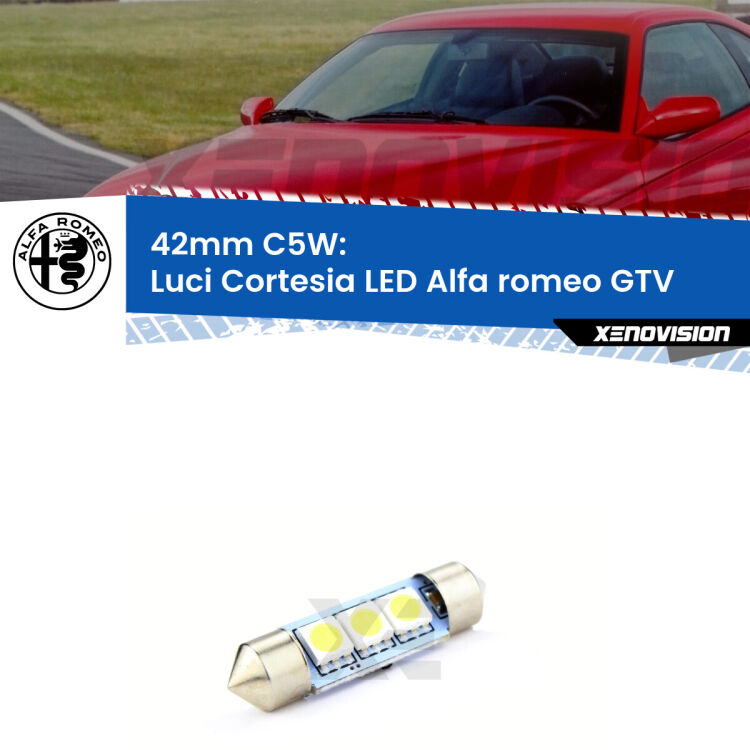 Lampadina eccezionalmente duratura, canbus e luminosa. C5W 42mm perfetto per Luci Cortesia LED Alfa romeo GTV  1995 - 2005<br />.