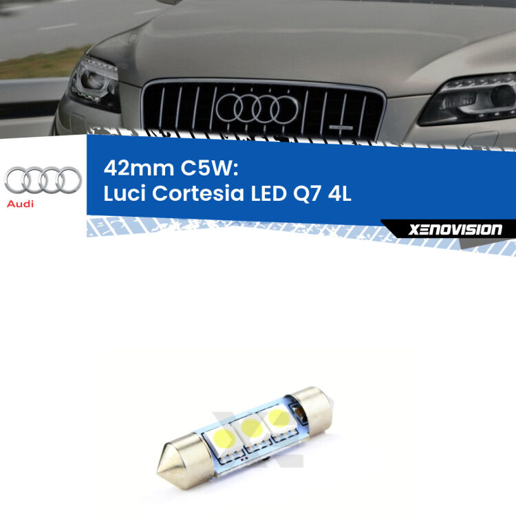 Lampadina eccezionalmente duratura, canbus e luminosa. C5W 42mm perfetto per Luci Cortesia LED Audi Q7 (4L) 2006 - 2015<br />.