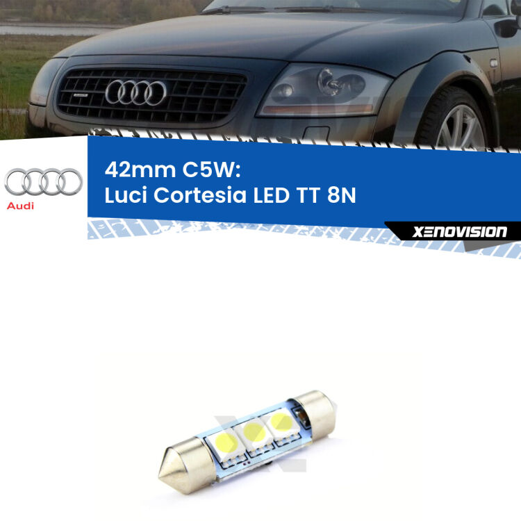 Lampadina eccezionalmente duratura, canbus e luminosa. C5W 42mm perfetto per Luci Cortesia LED Audi TT (8N) 1998 - 2006<br />.