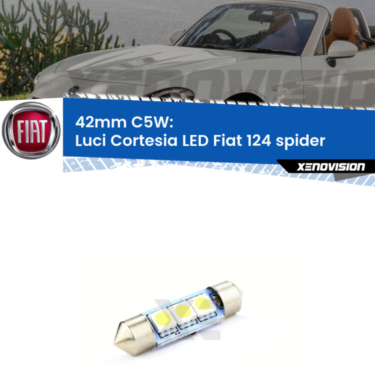 Lampadina eccezionalmente duratura, canbus e luminosa. C5W 42mm perfetto per Luci Cortesia LED Fiat 124 spider  2016 in poi<br />.