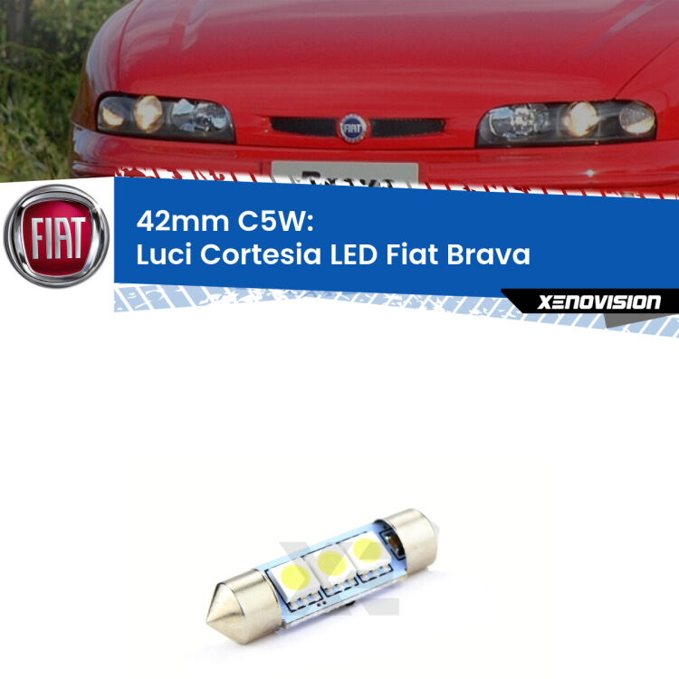Lampadina eccezionalmente duratura, canbus e luminosa. C5W 42mm perfetto per Luci Cortesia LED Fiat Brava  1995 - 2001<br />.