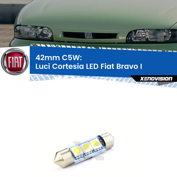 Lampadina eccezionalmente duratura, canbus e luminosa. C5W 42mm perfetto per Luci Cortesia LED Fiat Bravo I  1995 - 2001<br />.