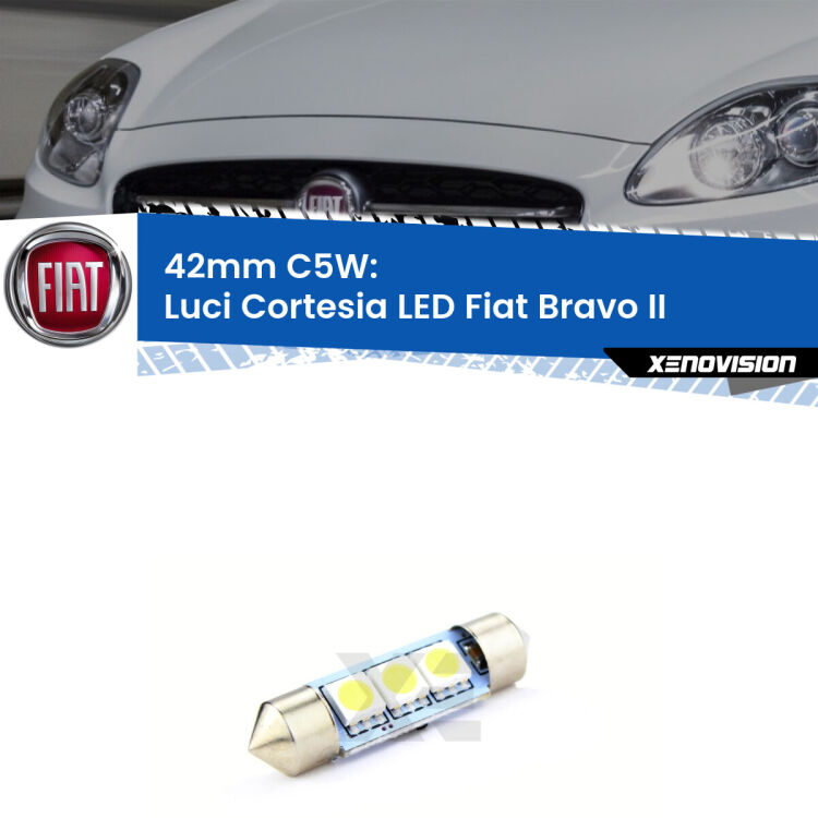 Lampadina eccezionalmente duratura, canbus e luminosa. C5W 42mm perfetto per Luci Cortesia LED Fiat Bravo II  2006 - 2014<br />.