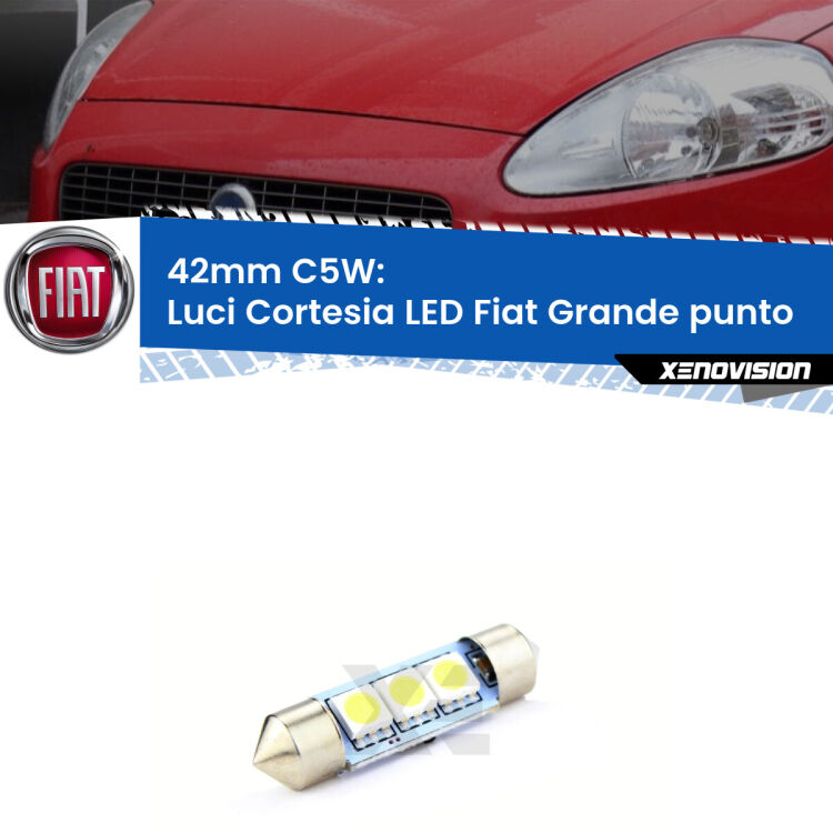 Lampadina eccezionalmente duratura, canbus e luminosa. C5W 42mm perfetto per Luci Cortesia LED Fiat Grande punto  2005 - 2018<br />.