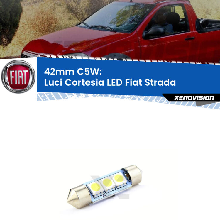 Lampadina eccezionalmente duratura, canbus e luminosa. C5W 42mm perfetto per Luci Cortesia LED Fiat Strada  1999 - 2021<br />.