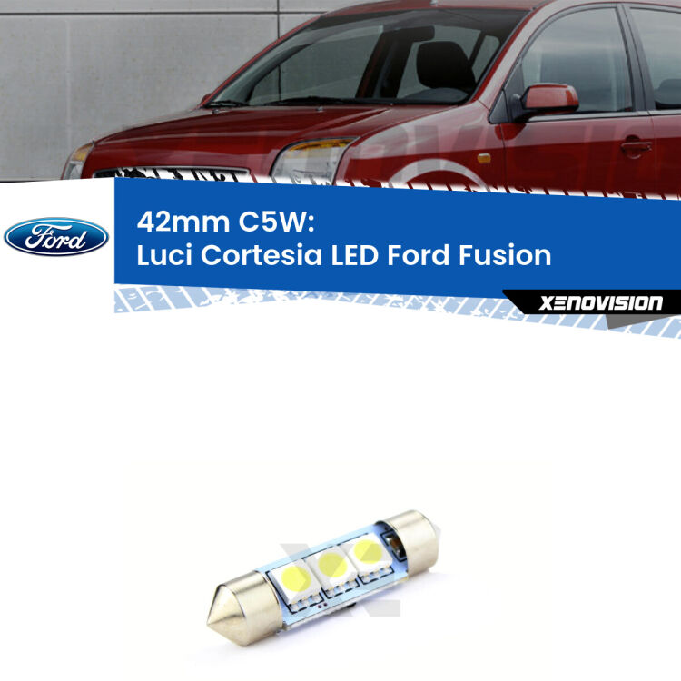 Lampadina eccezionalmente duratura, canbus e luminosa. C5W 42mm perfetto per Luci Cortesia LED Ford Fusion  2002 - 2012<br />.