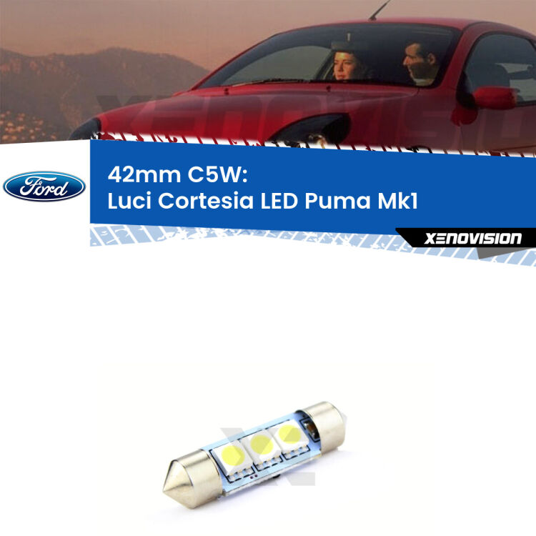 Lampadina eccezionalmente duratura, canbus e luminosa. C5W 42mm perfetto per Luci Cortesia LED Ford Puma (Mk1) 1997 - 2002<br />.
