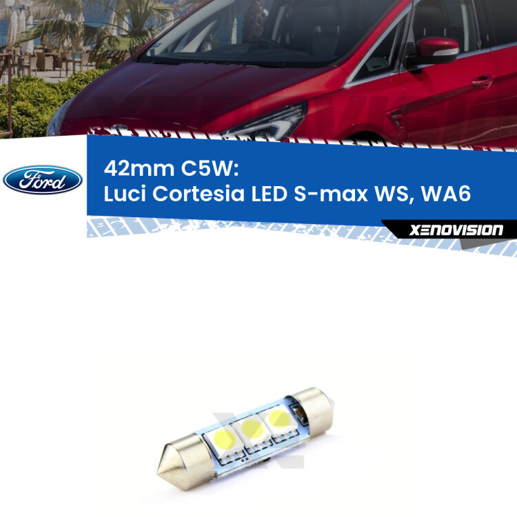 Lampadina eccezionalmente duratura, canbus e luminosa. C5W 42mm perfetto per Luci Cortesia LED Ford S-max (WS, WA6) 2006 - 2014<br />.