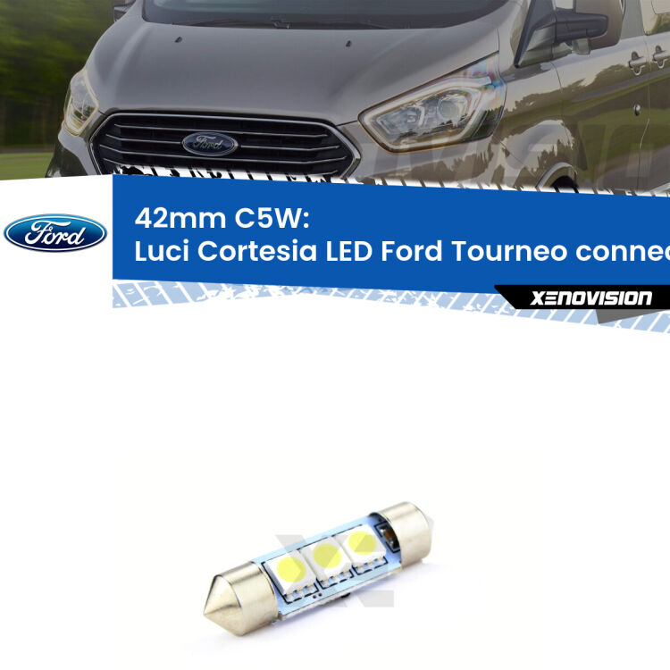 Lampadina eccezionalmente duratura, canbus e luminosa. C5W 42mm perfetto per Luci Cortesia LED Ford Tourneo connect  2002 - 2013<br />.