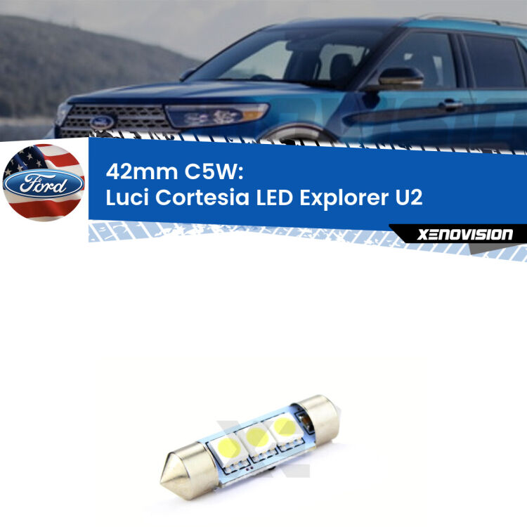 Lampadina eccezionalmente duratura, canbus e luminosa. C5W 42mm perfetto per Luci Cortesia LED Ford usa Explorer (U2) 1995 - 2001<br />.