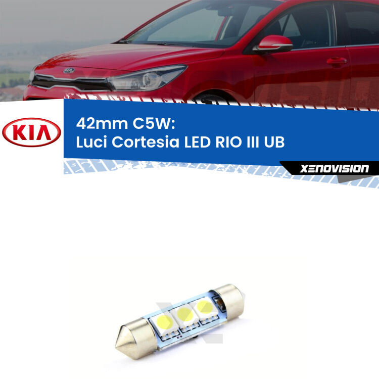Lampadina eccezionalmente duratura, canbus e luminosa. C5W 42mm perfetto per Luci Cortesia LED KIA RIO III (UB) 2011 - 2016<br />.