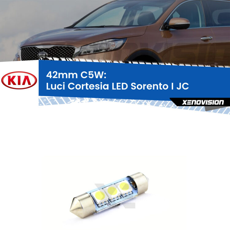 Lampadina eccezionalmente duratura, canbus e luminosa. C5W 42mm perfetto per Luci Cortesia LED KIA Sorento I (JC) 2002 - 2008<br />.