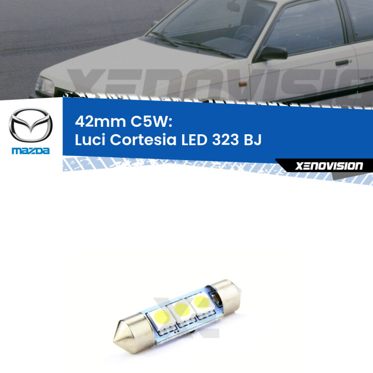 Lampadina eccezionalmente duratura, canbus e luminosa. C5W 42mm perfetto per Luci Cortesia LED Mazda 323 (BJ) 1998 - 2004<br />.