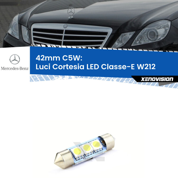 Lampadina eccezionalmente duratura, canbus e luminosa. C5W 42mm perfetto per Luci Cortesia LED Mercedes Classe-E (W212) posteriori<br />.